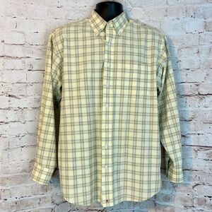 Resistol Rodeo Gear Mens Long Sleeve Button Down Yellow Plaid Size Medium